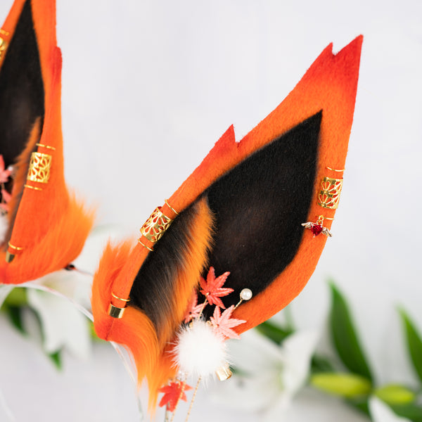 Elemental Fox Ears - Fire (with jewelry)