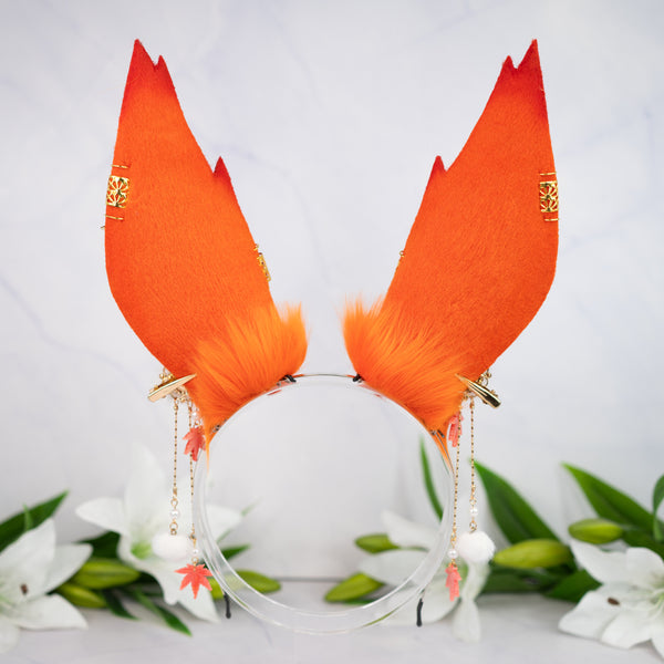 Elemental Fox Ears - Fire (with jewelry)