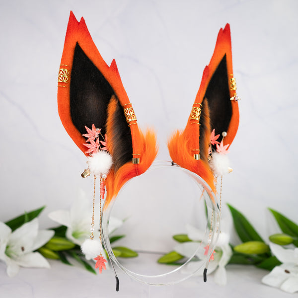 Elemental Fox Ears - Fire (with jewelry)