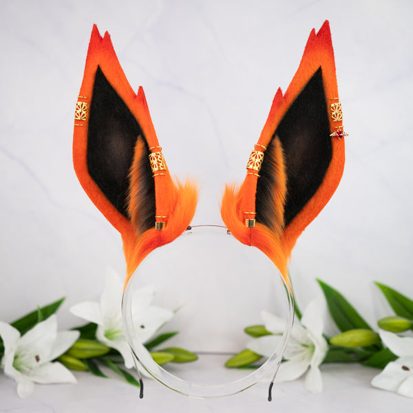 Elemental Fox Ears - Fire (with jewelry)