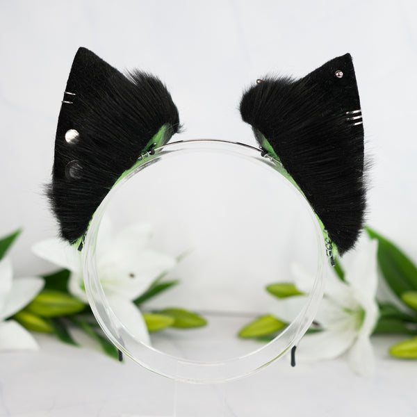 Emo/Scene cat ears (UV green)