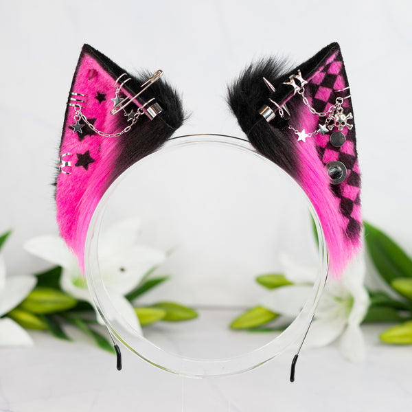 Emo/Scene cat ears (UV pink)