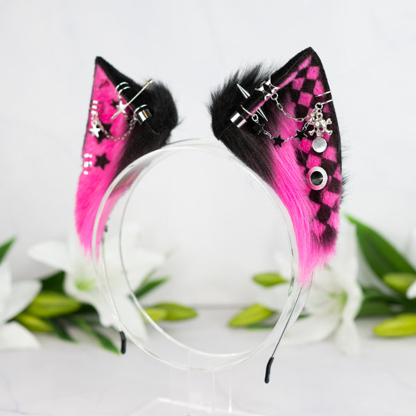 Emo/Scene cat ears (UV pink)