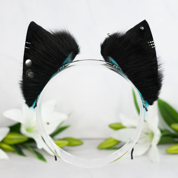 Emo/Scene cat ears (UV turquoise)