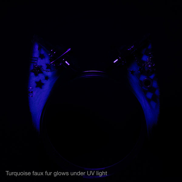 Emo/Scene cat ears (UV turquoise)