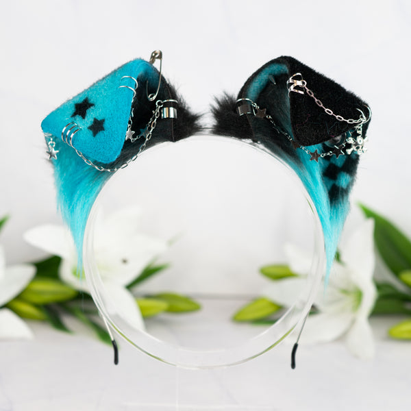 Emo/Scene puppy ears (UV turquoise)