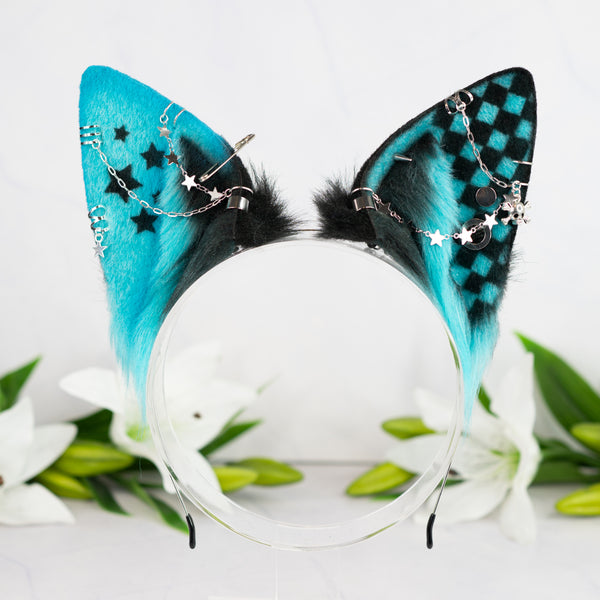 Emo/Scene puppy ears (UV turquoise)