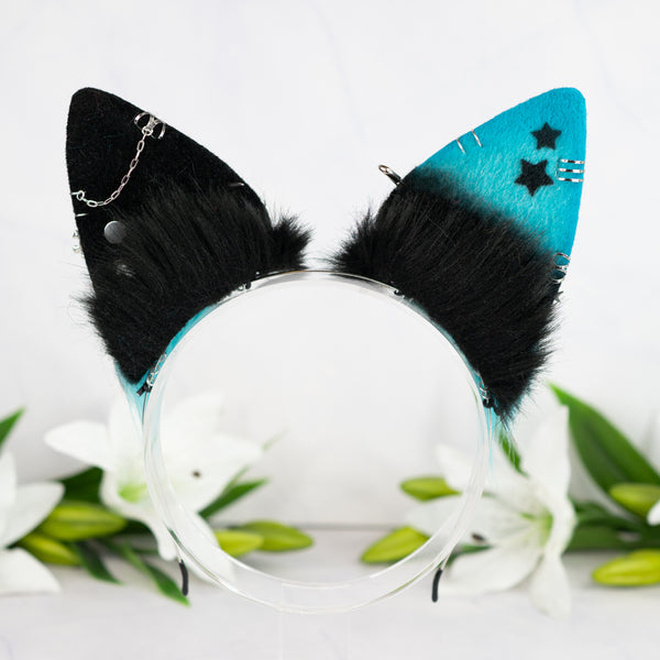 Emo/Scene puppy ears (UV turquoise)