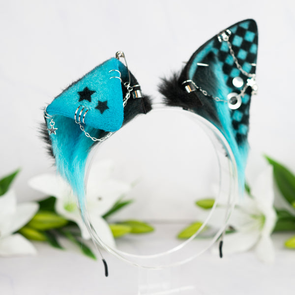 Emo/Scene puppy ears (UV turquoise)