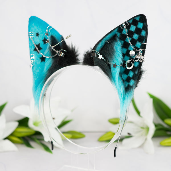 Emo/Scene puppy ears (UV turquoise)