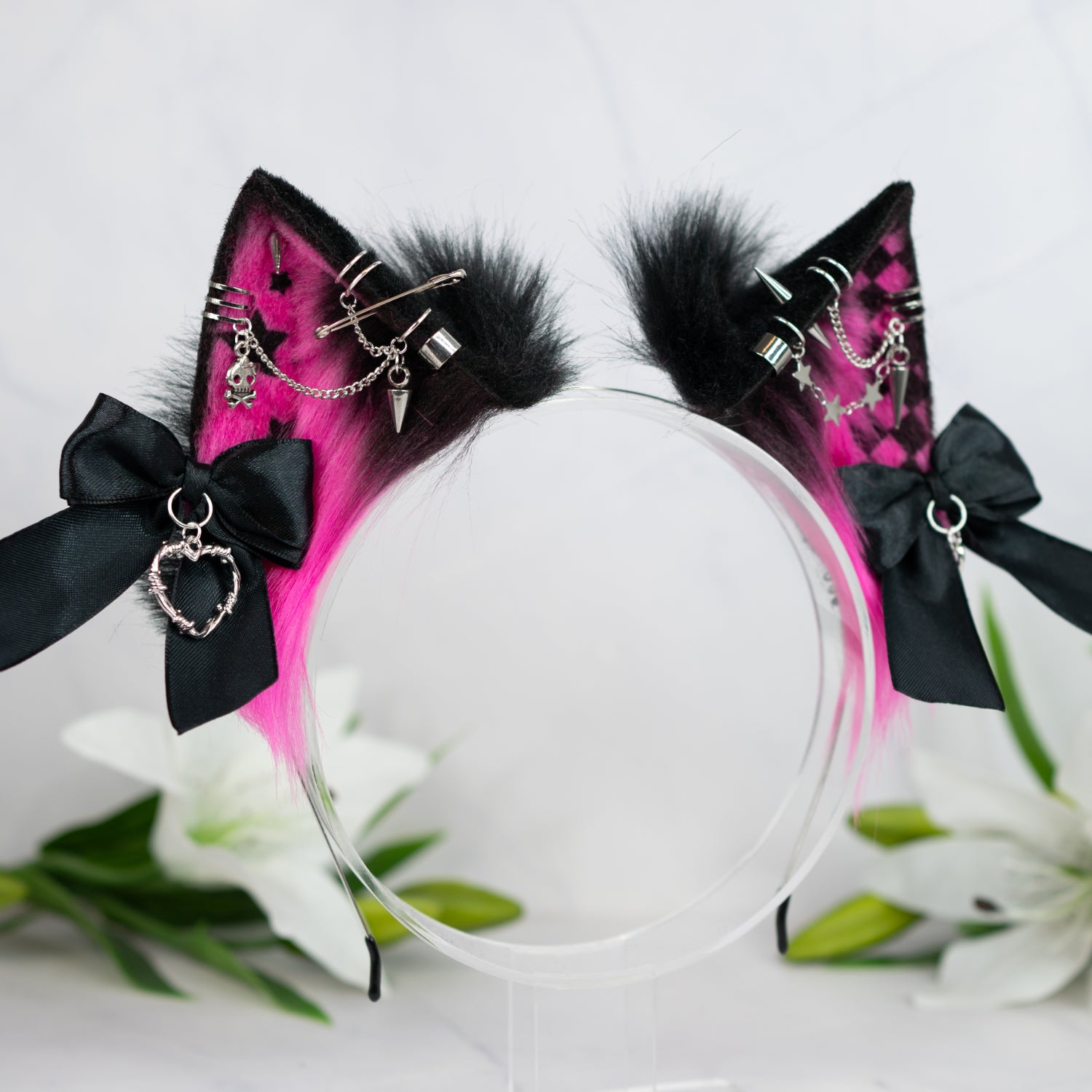 Emo/Scene cat ears (UV pink)