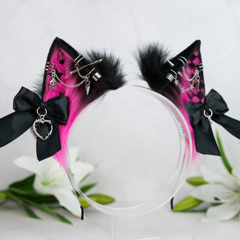 Emo/Scene cat ears (UV pink)