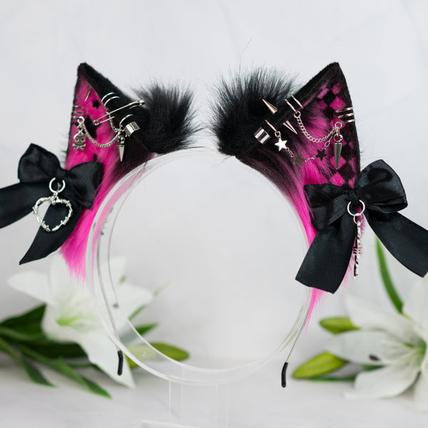 Emo/Scene cat ears (UV pink)