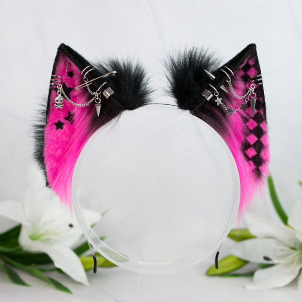 Emo/Scene cat ears (UV pink)