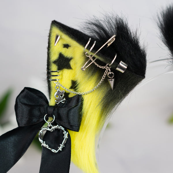 Scene cat ears (UV yellow/pink)