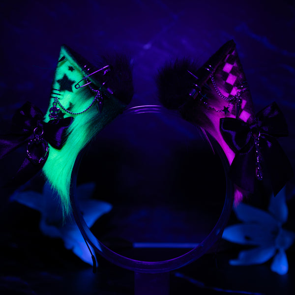 Scene cat ears (UV yellow/pink)
