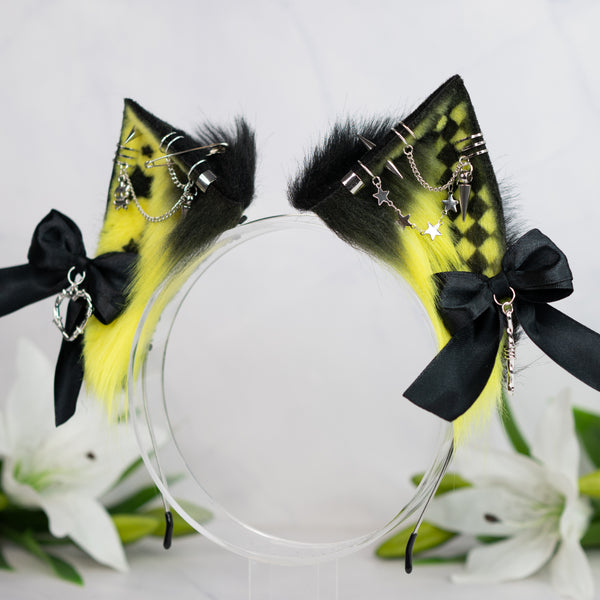 Emo/Scene cat ears (UV yellow)