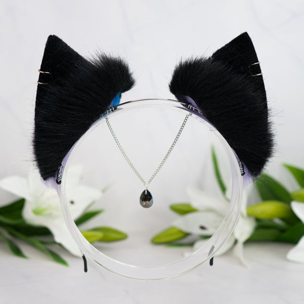Purple/blue galaxy cat ears