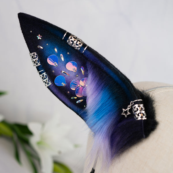 Purple/blue galaxy Dragon ears