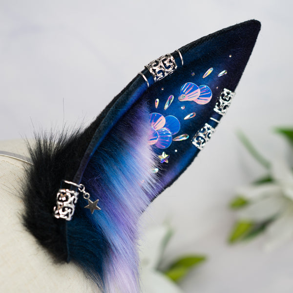 Purple/blue galaxy Dragon ears