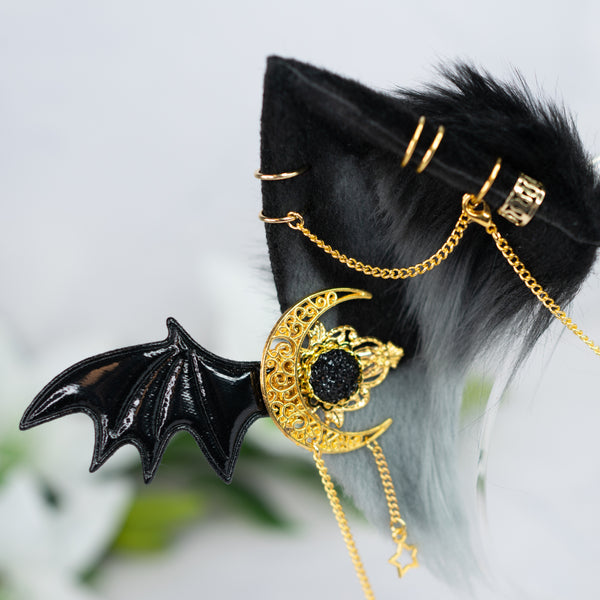 Gold goth cat ears