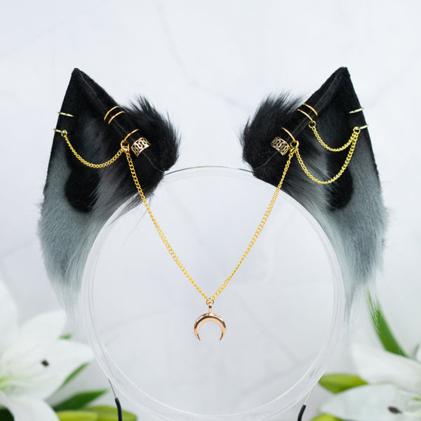 Gold goth cat ears