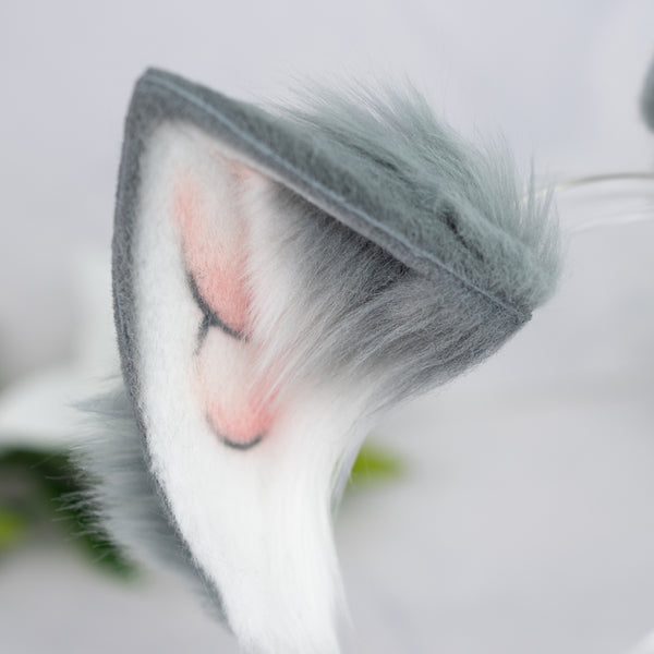 Grey cat ears