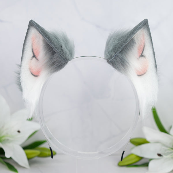 Grey cat ears