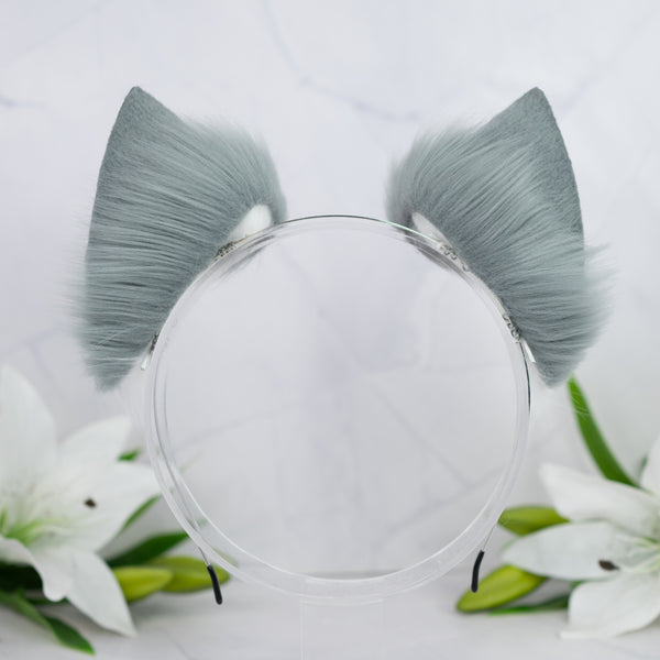 Grey cat ears