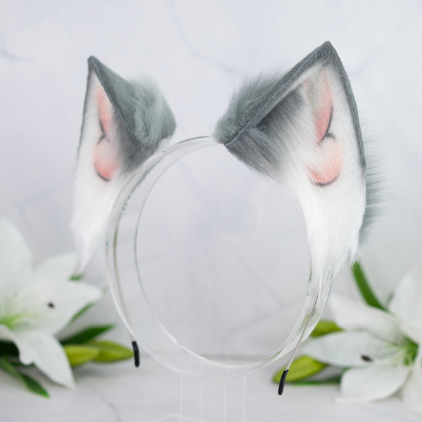 Grey cat ears