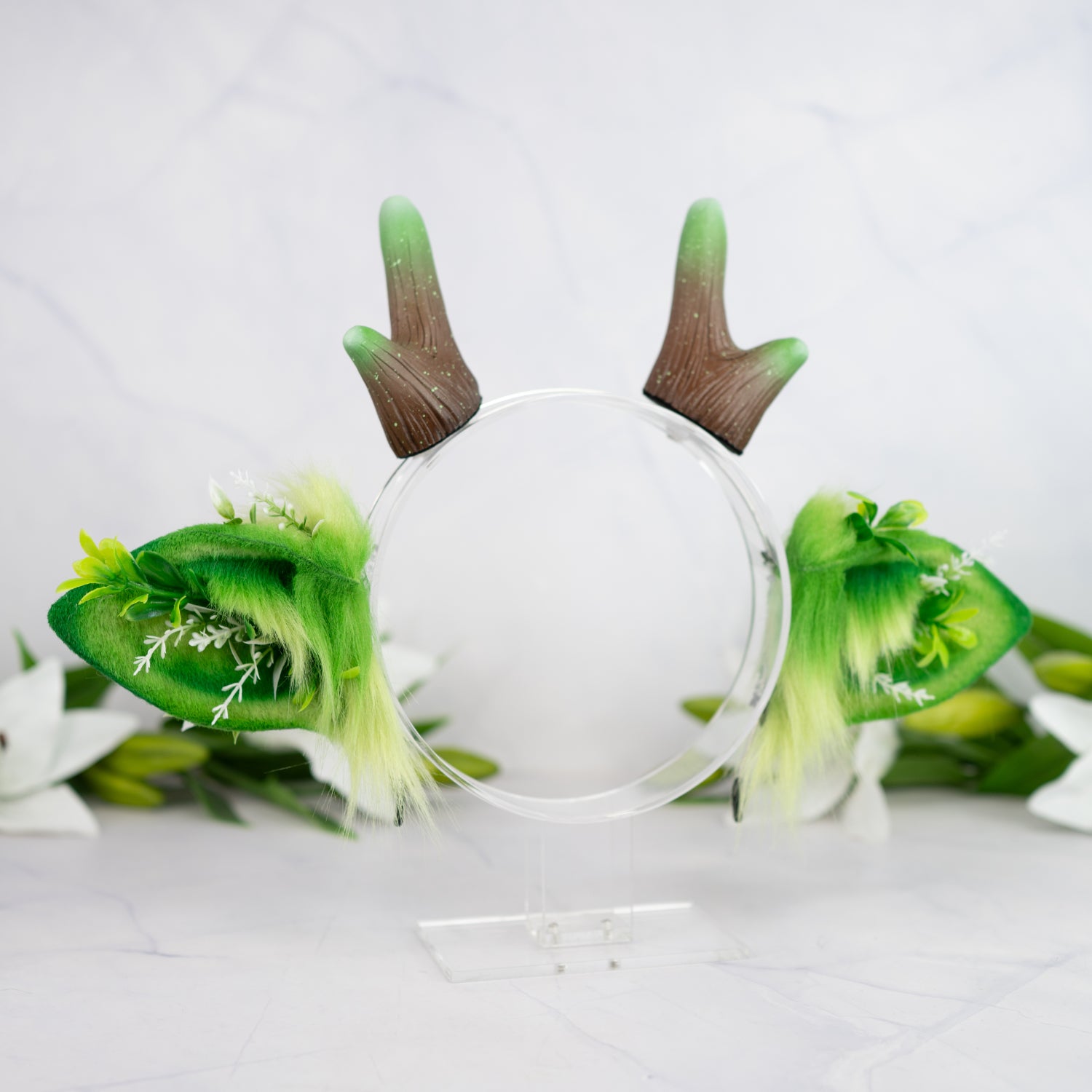 Guardian of the Forest Deer ears with antlers (Light green)