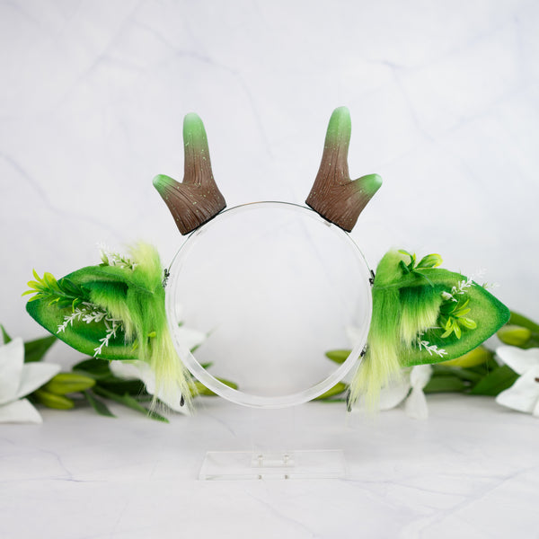 Guardian of the Forest Deer ears with antlers (Light green)