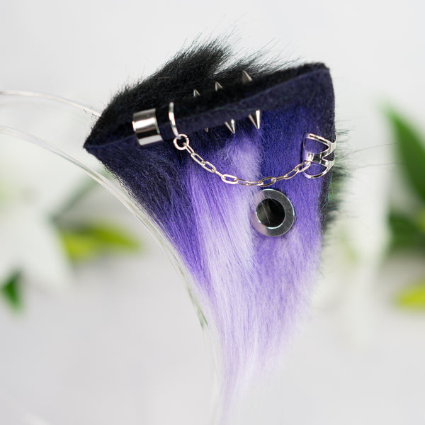 Purple kitten ears with Piercings