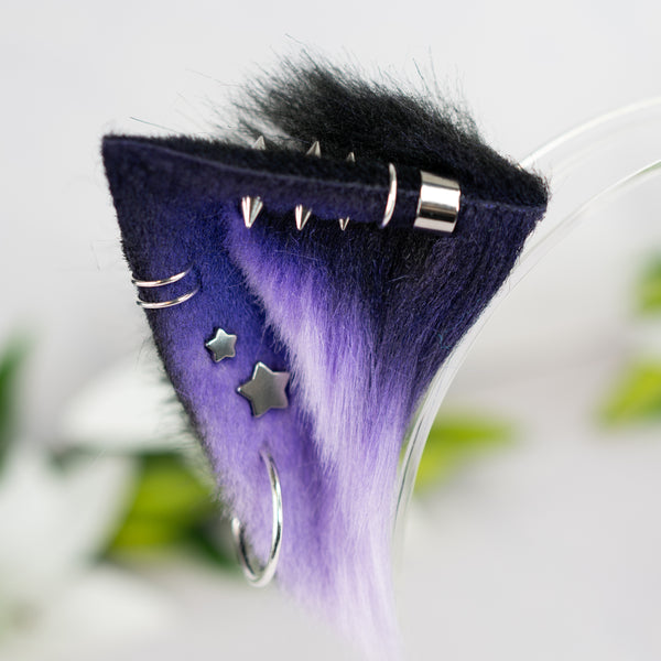 Purple kitten ears with Piercings