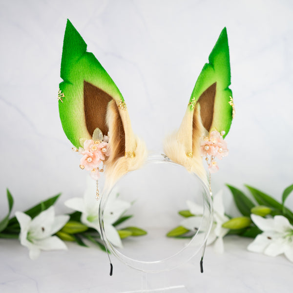 Elemental Fox Ears - Grass (with jewelry)