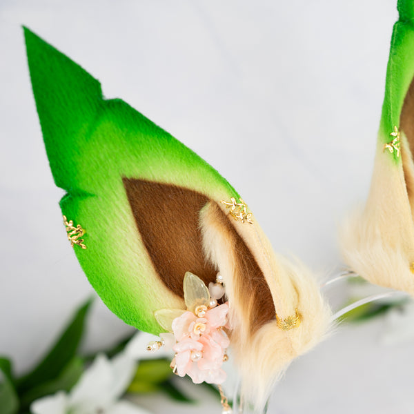 Elemental Fox Ears - Grass (with jewelry)