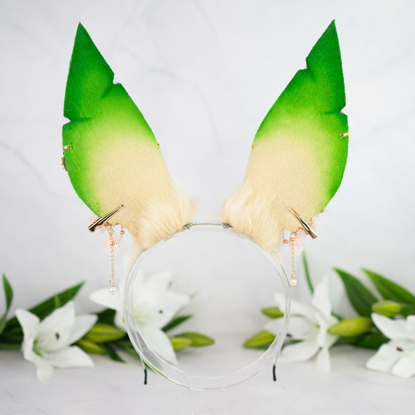 Elemental Fox Ears - Grass (with jewelry)
