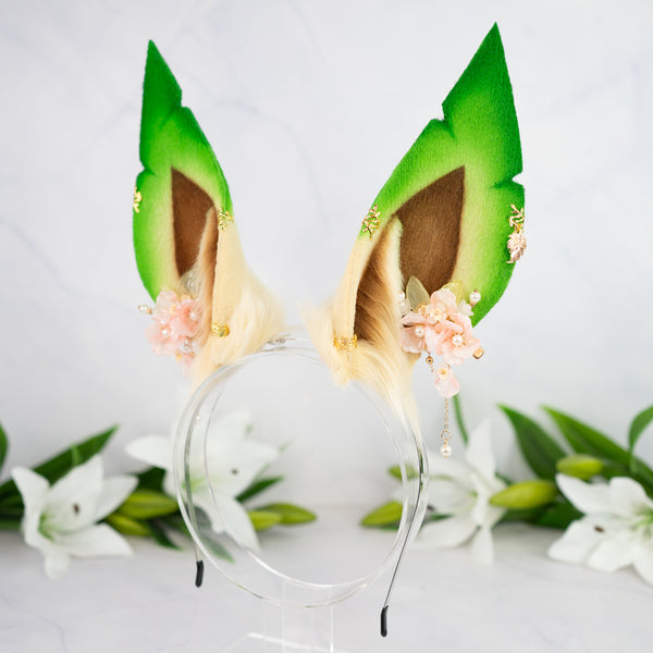 Elemental Fox Ears - Grass (with jewelry)