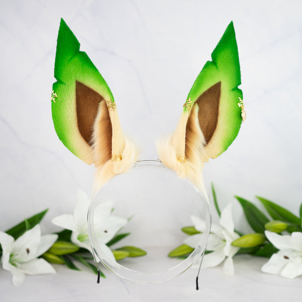 Elemental Fox Ears - Grass (with jewelry)