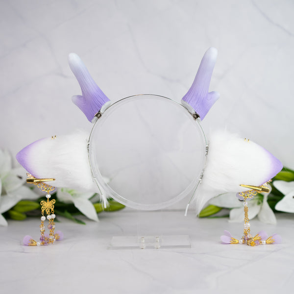 Lilac Blossom Deer ears with antlers