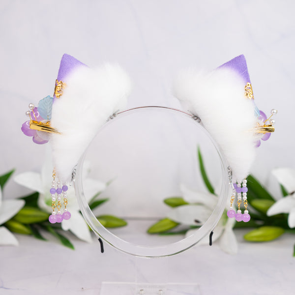 Lilac flower cat ears