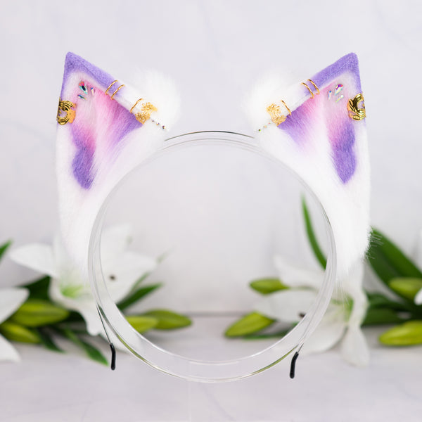 Lilac flower cat ears