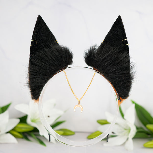 Melanistic fox ears with Chains and Piercings