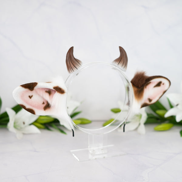 Mismatched cow ears - Brown (1)