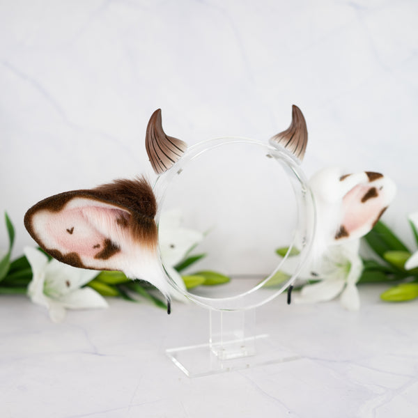 Mismatched cow ears - Brown (2)