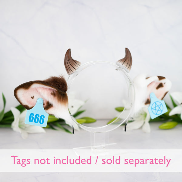 Mismatched cow ears - Brown (2)
