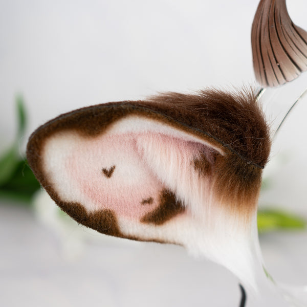 Mismatched cow ears - Brown (2)