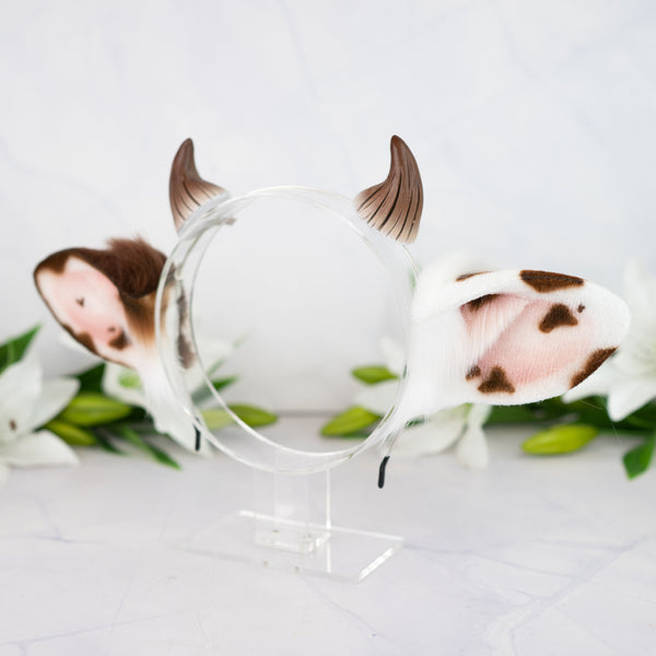 Mismatched cow ears - Brown (2)