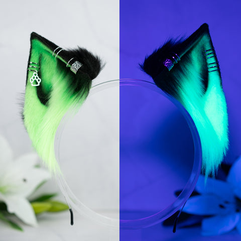 Neon (UV) cat ears (green)