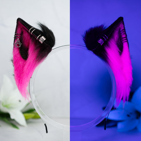 Neon (UV) cat ears (pink)